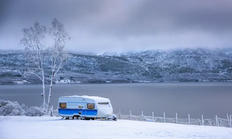 Caravan in winter snow, why checking your Alde heating fluid matters before the cold weather arrives