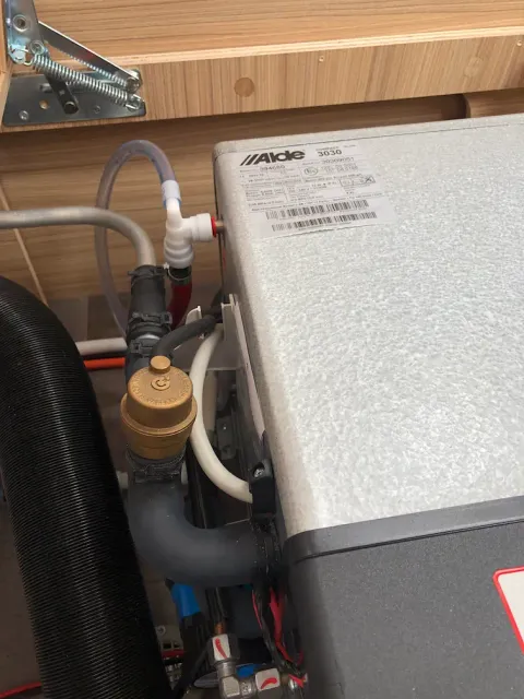 Alde wet central heating pump, fluid change by approved Alde service partner in Somerset